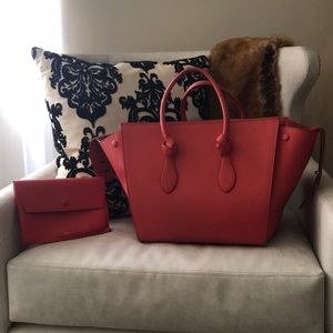 CÉLINE limited edition vermillion bag and clutch